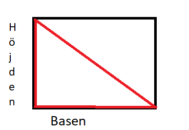 Rätvinklig triangel i en rektangel